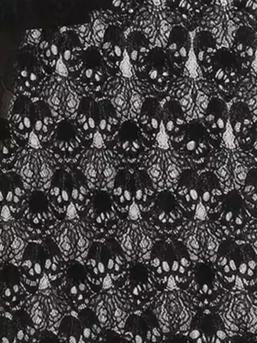 💀 5x Plus Size Black Lace Long Maxi Dress Skull Print lace Gothic - Picture 4 of 10